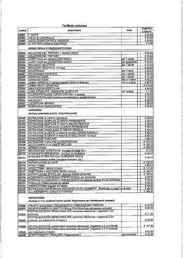 Tariffario solvenza