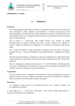 Ordinanza 52/2006 - Comune di Malalbergo