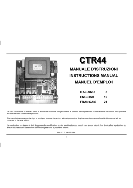 manuale d`istruzioni instructions manual manuel d`emploi