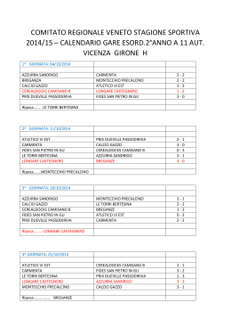 Calendario Esordienti - USD Longare Castegnero