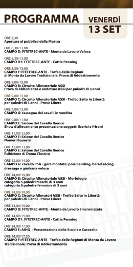 Scarica qui il Programma Dettagliato e Gli Appuntamenti della 47