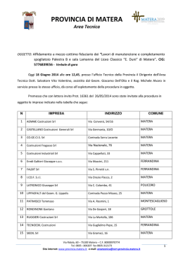 Verbale di gara - Provincia di Matera