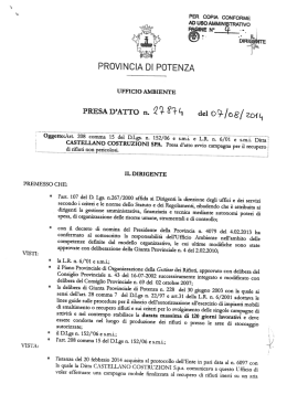 Leggi Presa d`Atto - Provincia di Potenza