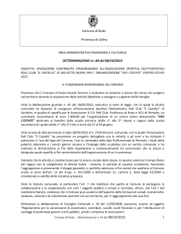 1 Comune di Ruda Provincia di Udine DETERMINAZIONE nr. 84 del