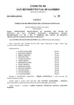 delibera - Comune di San Benedetto Val di Sambro