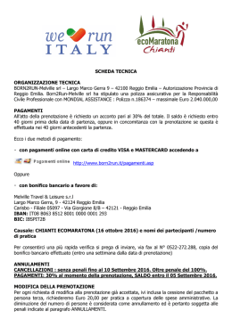 SCHEDA TECNICA ORGANIZZAZIONE TECNICA BORN2RUN