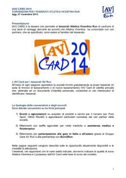 [AV] CARD 2014 1 Presentazione [AV] CARD &egrave; la tessera