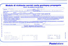 Modulo di richiesta servizi carta postepay prepagata