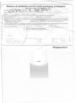 Modulo di richiesta servizi carta postepay prepagata