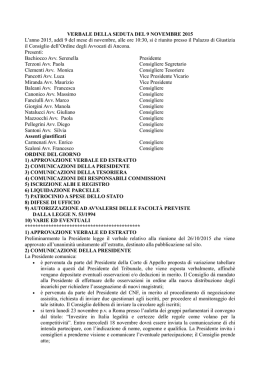 verbale 9 novembre 2015 n. 22 - Ordine degli avvocati di Ancona
