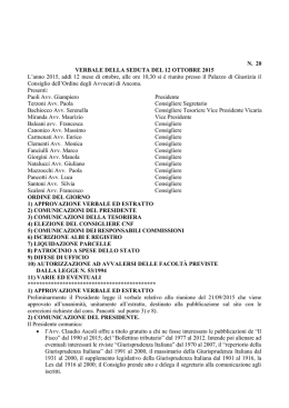 verbale 12 ottobre 2015 n. 20 - Ordine degli avvocati di Ancona
