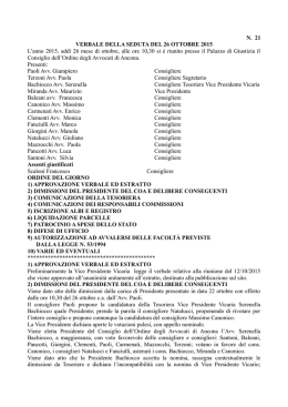 verbale 26 ottobre 2015 n. 21 - Ordine degli avvocati di Ancona