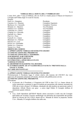 verbale 17 febbraio 2015 n. 6 - Ordine degli avvocati di Ancona