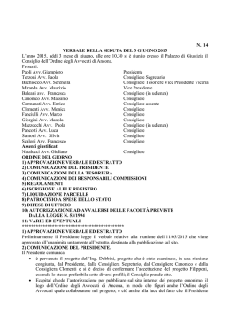 verbale 3 giugno 2015 n. 14 - Ordine degli avvocati di Ancona