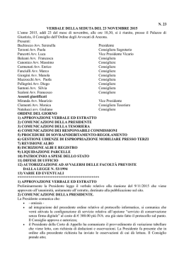 verbale 23 novembre 2015 n. 23 - Ordine degli avvocati di Ancona