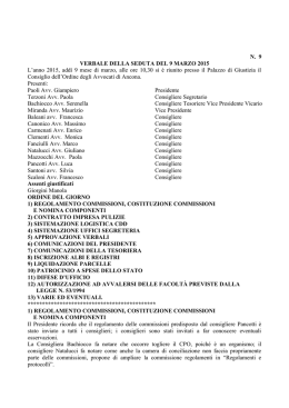 verbale 9 marzo 2015 n. 9 - Ordine degli avvocati di Ancona