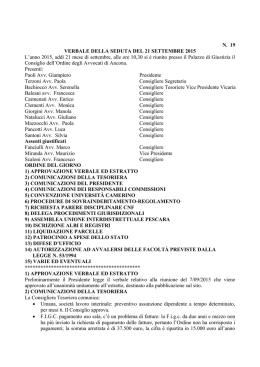 verbale 21 settembre n. 19 - Ordine degli avvocati di Ancona