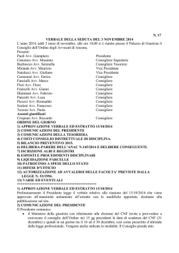 verbale 3 novembre 2014 n. 17 - Ordine degli avvocati di Ancona