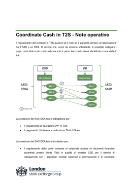 Coordinate Cash in T2S