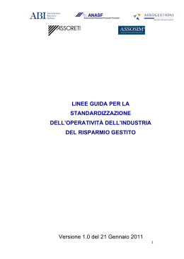 LINEE GUIDA PER LA STANDARDIZZAZIONE DELL