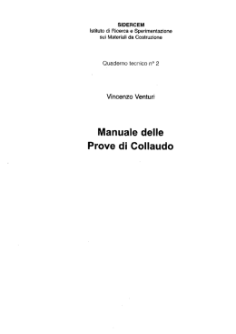Manuale delle prove di collaudo