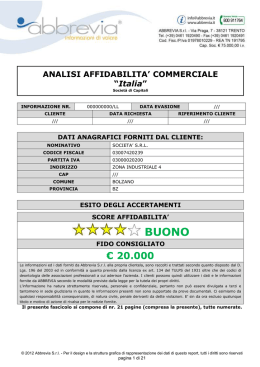 Demo Analisi Affidabilit&agrave; Comm. Societ&agrave; a