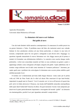 Le sfumature del nuovo noir italiano Dal giallo al nero