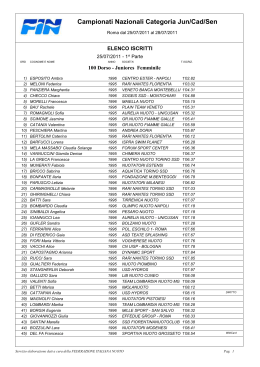 Elenco iscritti per gara - Federazione Italiana Nuoto