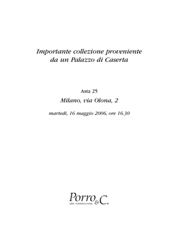 Importante collezione proveniente da un Palazzo di