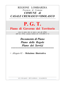 P. G. T. - Comune di Casale Cremasco Vidolasco