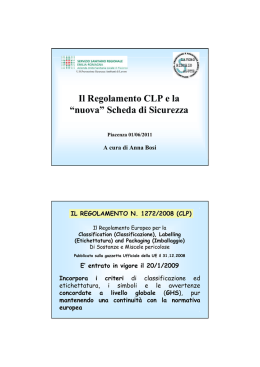 Il Regolamento CLP e la &ldquo;nuova&rdquo; Scheda di Sicurezza