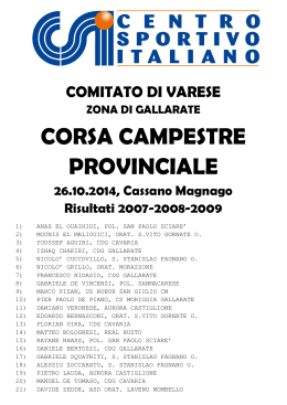 CORSA CAMPESTRE PROVINCIALE