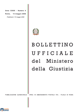 BOLLETTINO UFFICIALE del Ministero della Giustizia