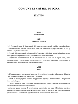 Statuto comunale - Comune di Castel di Tora