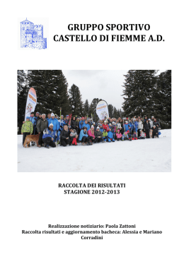 Notiziario - Gruppo Sportivo Castello di Fiemme