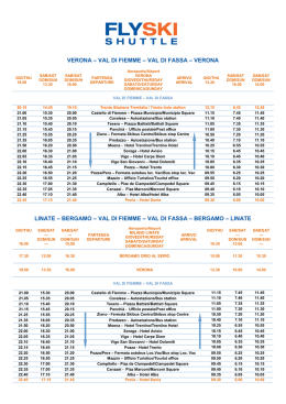 VERONA &ndash; VAL DI FIEMME &ndash; VAL DI FASSA