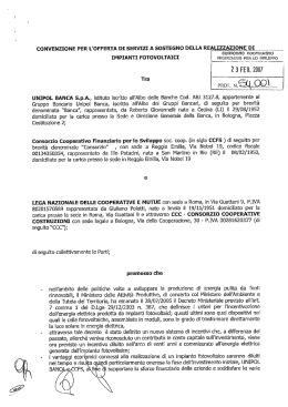CONVENZIONE PER L`OFFERTA DI SERVIZI A SOSTEGNO DELLA