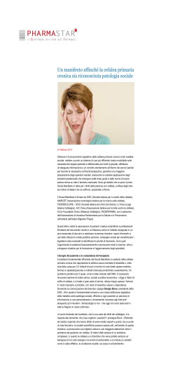 Un manifesto affinché la cefalea primaria cronica sia riconosciuta