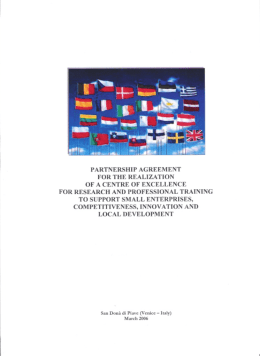 partnership agreement for the realizatiun of a |centre of excellence