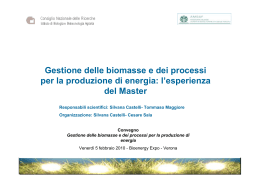 Gestione delle biomasse e dei processi per la produzione di energia