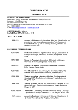 CURRICULUM VITAE Italiano - Macroarea di Scienze MFN