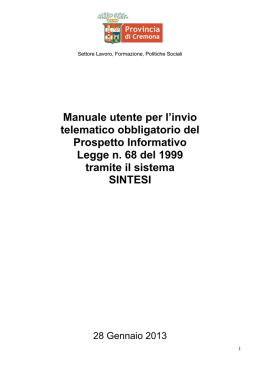 Manuale Prospetto Informativo Telematico con SINTESI