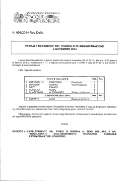 N. 696/2014 Reg.Delib.