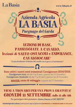 la basia volantino attivit&agrave; centro ippico autunno 2014