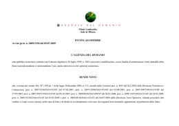 INVITO AD OFFRIRE Avviso prot. n. 2009/1294 del 09.07.2009 L