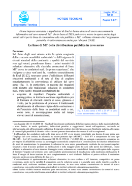 Le linee di MT della distribuzione pubblica in cavo aereo