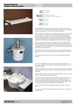 scheda prodotto /product specifications ceramica /ceramic