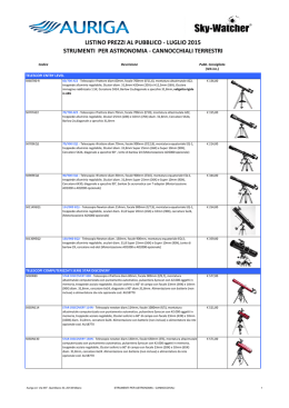 Listino prezzi al Pubblico SkyWatcher.