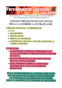 listino prezzi scontati stufe della lanordica-extraflame