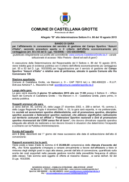 Scarica il Bando - Comune di Castellana Grotte